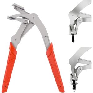 クリッププライヤー 車 クリップ外し クリップリムーバー リベット 工具 (レッド, 16.5cm 軽量 コンパクト 滑り止め グリ)