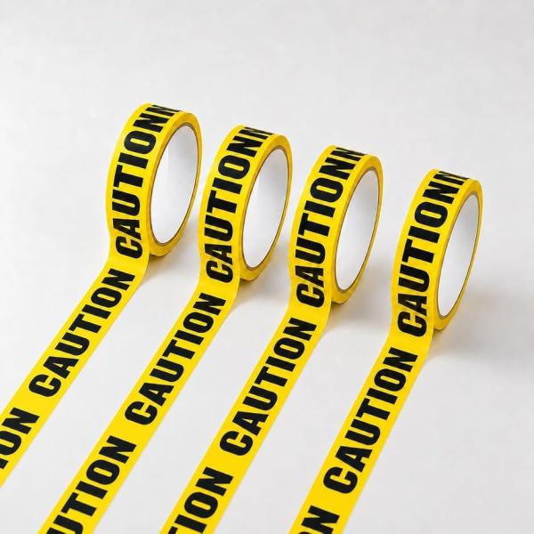 警告柄テープ 標識 4本セット 幅2.4cm 長さ25m OPP (CAUTION,  幅約2.4c...