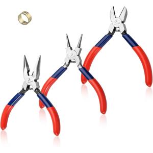 手芸ペンチ 3点セット アクセサリー工具セット 平やっとこ ニッパー ピンセット 小型 軽量 多機能 ハンドメイド ヤットコ 手芸用品