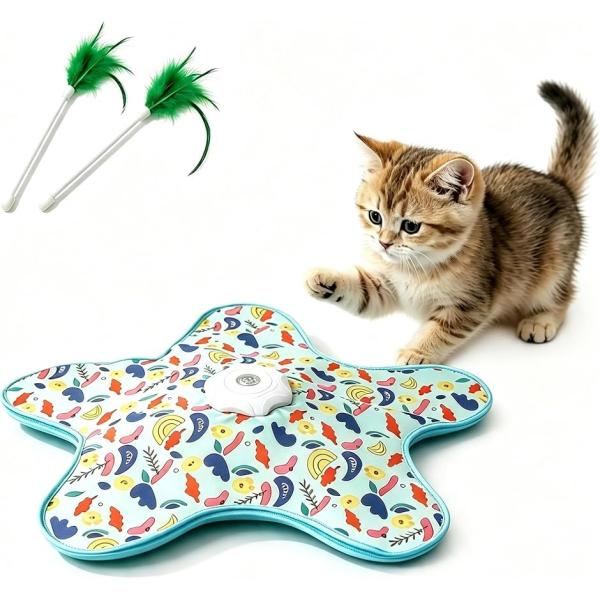 猫おもちゃ 電動 一人遊び 自動 羽根追いかけ 鳥の鳴き声 静音モード 3種類モード 替え羽根付き ...