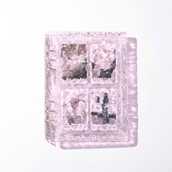 シール帳 A5サイズ バインダー チェキ トレカ 収納 アルバム 80ポケット 波模様 (ピンク)