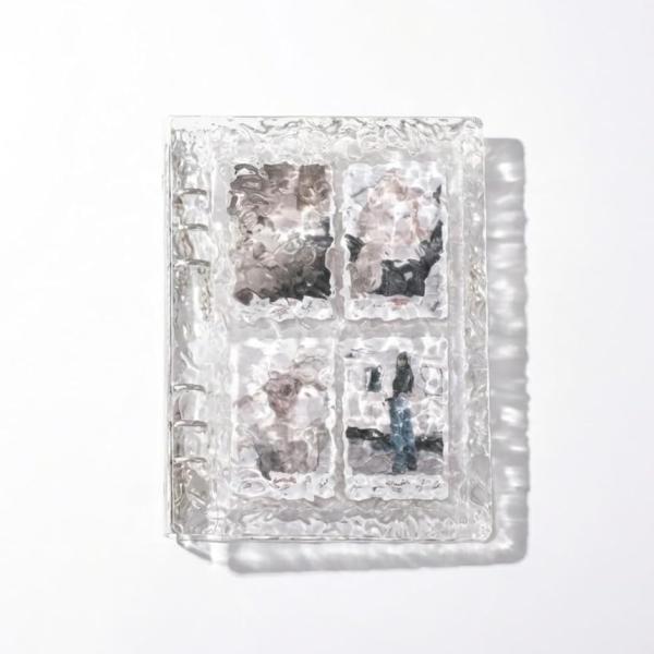 シール帳 A5サイズ バインダー チェキ トレカ 収納 アルバム 80ポケット 波模様 (クリア)