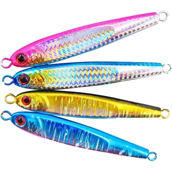 メタルジグ ルアー 4本セット 4色 真鯛 青物 シーバス ジギング オフショア (80g,  80...