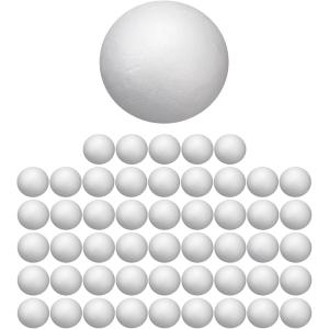 発泡ボール 球体 大容量セット 発泡スチロール フォームビーズ 梱包材 衝撃吸収 DIY 手芸 工作 (3cm， 50個)