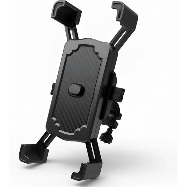 自転車 スマホホルダー バイク スタンド 1秒着脱 振動吸収 オートバイ 自転車＆バイク用 360度...