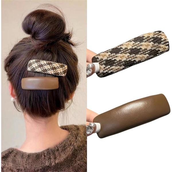 ヘアピン おしゃれ 可愛い 前髪 前髪クリップ 2個入り (ブラウン)