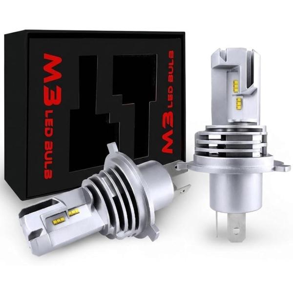 H4 LED ヘッドライト 新車検対応/爆光 Hi/Lo 切替 8000LM 6000K ホワイト ...