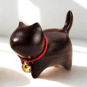 天然石 ねこ ネコ 猫 インテリア オブシディアン オブシリアン 黒曜石
