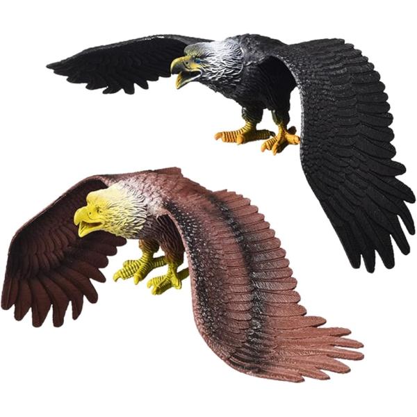 防鳥 鳥よけ リアル 鷹 鷲 鳶 鳥避けグッズ 鳩よけ カラスよけ 鳥害対策 立体 ワシ＋タカ (黒...