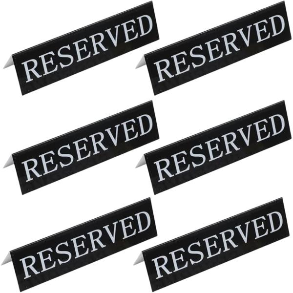 予約席 プレート アルミ サインプレート 席取り 6個セット 業務用 卓上 両面 RESERVED ...