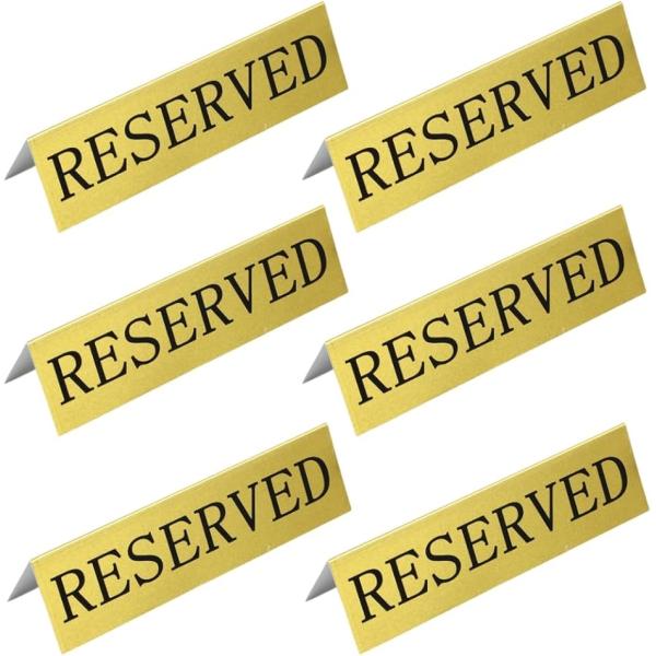 予約席 プレート アルミ サインプレート 席取り 6個セット 業務用 卓上 両面 RESERVED ...