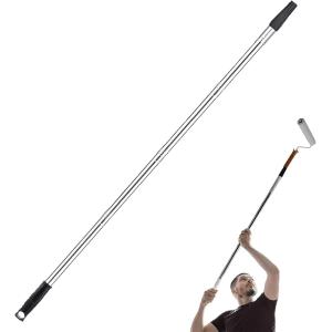 延長ポール ペンキ 塗装 ローラー ロング 伸縮棒 軽量 ステンレス銅 (シルバー, 全長2.8m/内径22mm)