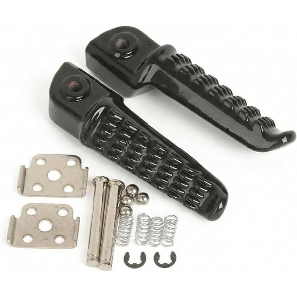 バイク ステップ バー カワサキ ニンジャ バリオス 対応 (グロスブラック 艶あり,  ノーマル ...