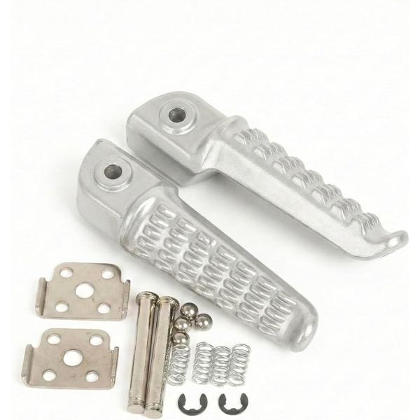 バイク ステップ バー カワサキ ニンジャ バリオス ゼファー他 対応 (シルバー,  ノーマル ス...