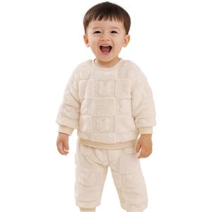 キッズ ふわふわ セット 上下 ジュニア スウェット パンツ 子供 服 男の子 女の子 シンプル 上...