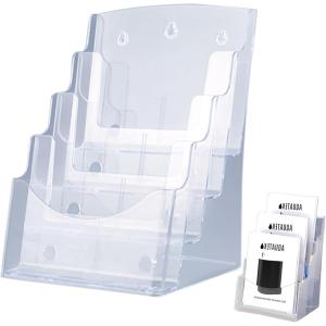 カタログスタンド マガジンラック 折りたたみ式 5段 竹製 片面