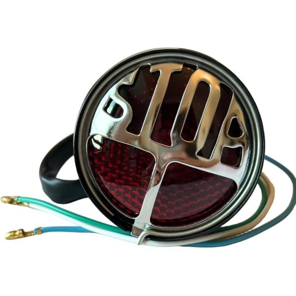 テールランプ STOP 赤 バイク用 レトロ 汎用 DC12V ボバー チョッパー スクランブラー ...