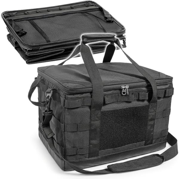 キャンプバッグ ソフトコンテナ 折りたたみ ギアボックス カーゴ ツールバッグ 収納 (45L/ブラ...