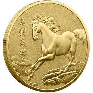 2026年 干支 コイン メダル 馬 午年 記念 硬貨 金 開運 金運 金貨 銀貨 競馬 お守り (ゴールド)