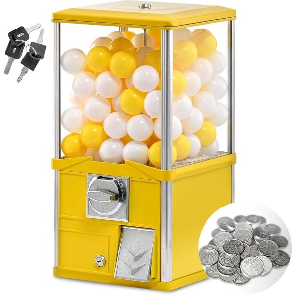 業務用 高耐久 カプセル自販機 本体 メダル式 50mm対応 アルミ＋鉄＋アクリル製 組立不要 家庭...