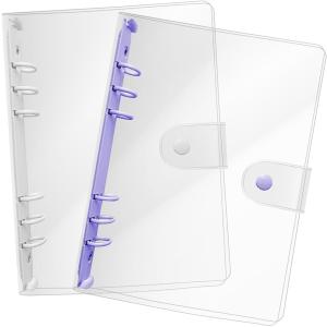 システム手帳 シール帳 カバー バインダー 6穴 クリア ボタン付き 透明