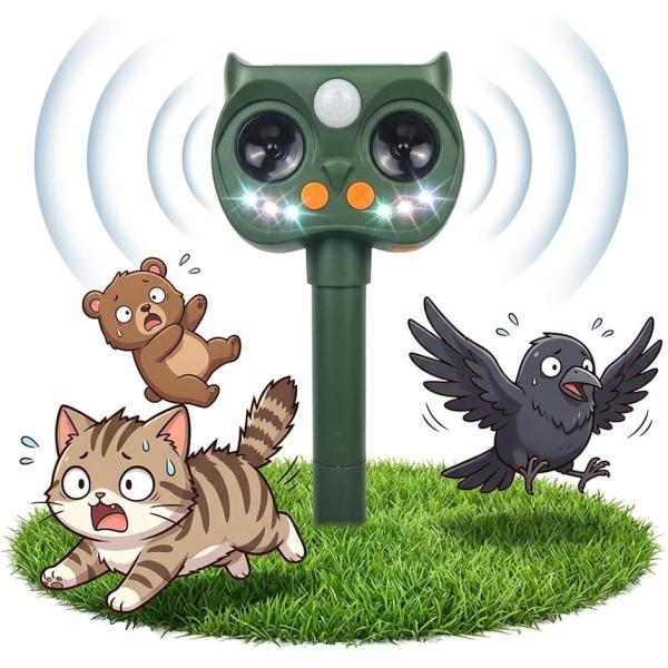 害獣撃退器 音・光・超音波のトリプル防衛 動物にやさしい動物撃退器 猫よけ 鳥よけ 鳩よけ カラス対...