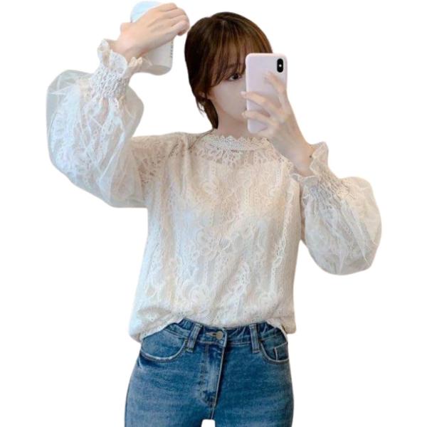 スティリア ブラウス レディース 長袖 レース ボリューム袖 パフスリーブ ゆったり きれいめ 通勤...