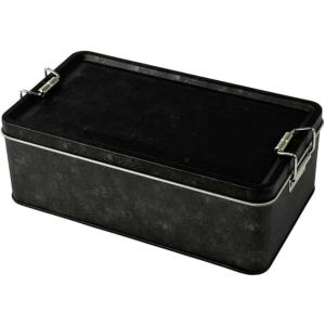 ブリキ缶ケース 蓋付き レトロ 小物入れ コレクション 収納 シンプル