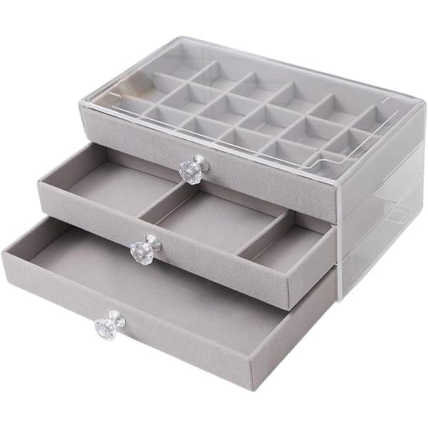 アクセサリーケース 引き出し ジュエリーボックス 大容量 3段 イヤリング ピアス 仕切りボックス ...