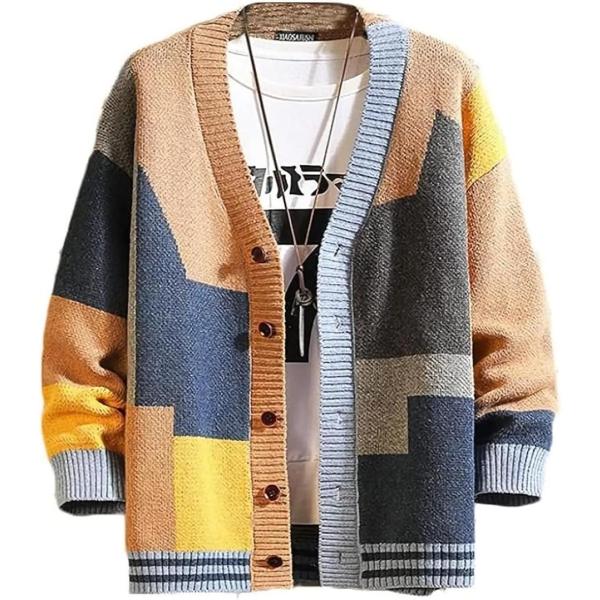 エンプティオ ボタン ニット アメカジ 前開き 暖かい カラフル カーディガン メンズ カワイイ ザ...