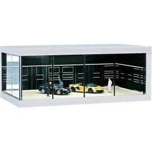 1/64 ジオラマ ガレージ ミニカー用 駐車展示場 LED照明付き ホット