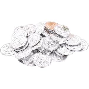 金貨 100個セット アンティーク おもしろ雑貨 コイン お金 おもちゃ 古銭 海賊 (シルバー)