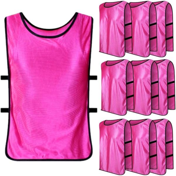 ビブス 大人用 無地 サッカー バスケ スポーツ イベント 10枚セット (ピンク)