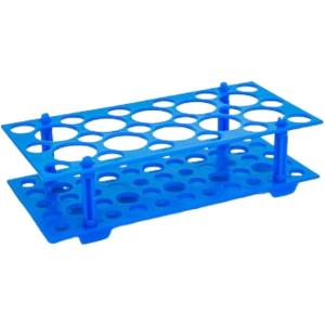 試験管立て 多機能試験管ラック 耐久性 高強度 プラスチック製収納ラック (ブルー,  小18本/大...