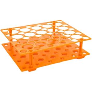 試験管立て 多機能試験管ラック 耐久性 高強度 プラスチック製収納ラック (オレンジ,  小30本/...