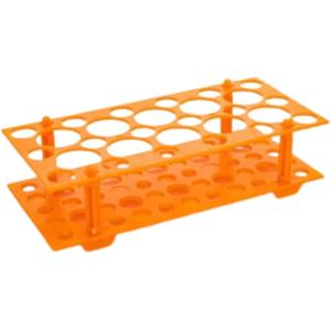 試験管立て 多機能試験管ラック 耐久性 高強度 プラスチック製収納ラック (オレンジ,  小18本/...