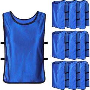 ビブス 大人用 無地 サッカー バスケ スポーツ イベント 10枚セット (ブルー)