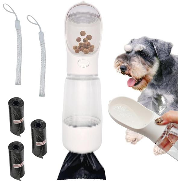 ペット給水器 ウォーターボトル 犬 猫 散歩 携帯用 餌入れ ゴミ袋付き 3way MSW2667 ...