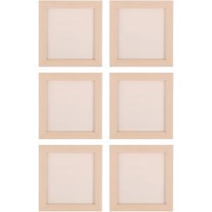 キャンバスボード 木製パネル 画材 正方形 6個セット (茶色