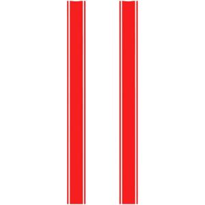 バイクステッカー ボディ ヘルメット タンク ストライプ ライン 4.5x50cm 2本セット(レッ...