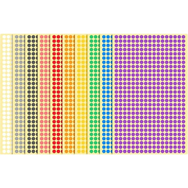 カラーラベル シール 丸型 色分け用シール 事務・学校・在庫管理・手帳デコレーションに 10色入り ...