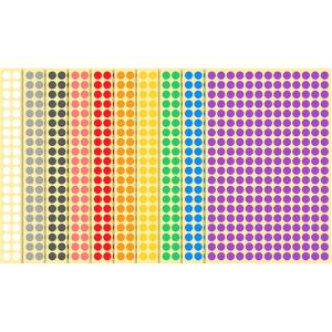 カラーラベル シール 丸型 色分け用シール 事務・学校・在庫管理・手帳デコレーションに 10色入り ...