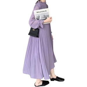 レディース ロングワンピース お洒落 ロングドレス 結婚式 ゆったり 上品 ロングスリーブ きれいめ...