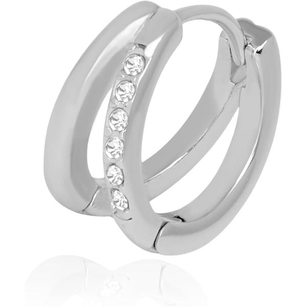 メンズピアス ダブルリング (シルバー/シルバー,  小)