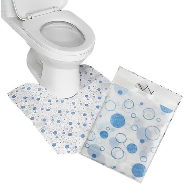 トイレマット 使い捨て 個包装 不織布 両面テープ フロアシート (幾何学模様,  60x60（10...