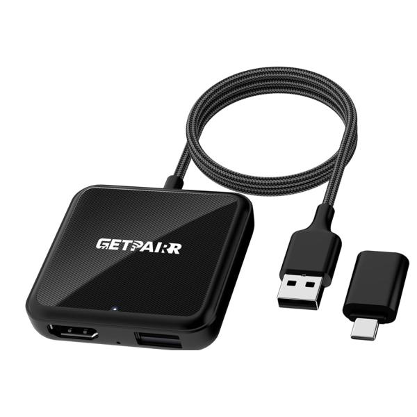 カーテレビメイト HDMI?入力 ワイヤレスCarPlay Android 4 in1 (ブラック,...