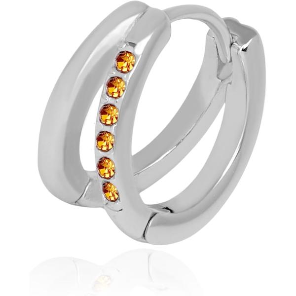 メンズピアス ダブルリング (シルバー/ゴールド,  小)