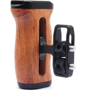 調整可能な左右カメラケージハンドル、木製サイドハンドルグリップEOS RP/A7iii/EOS R50/EOS (ブラウン)