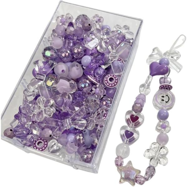 ハンドメイド用 ビーズ ミックスセット カラフル 手芸用 DIY アクセサリー作り 50g (パープ...
