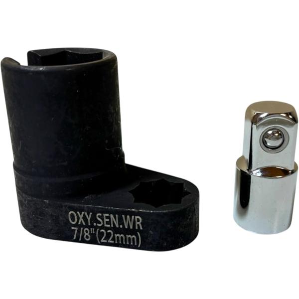 YESprime O2センサー ソケット 22mm O2センサーソケットレンチ ディープ ストレート...